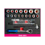 21-PIECE COFAN 1/2" DRIVE SOCKET SET WITH RATCHET AND 6-POINT SOCKETS